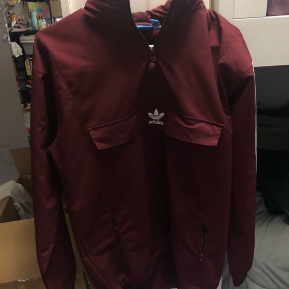 Maroon Adidas Front Pocket Jacket - Picture 1 of 5